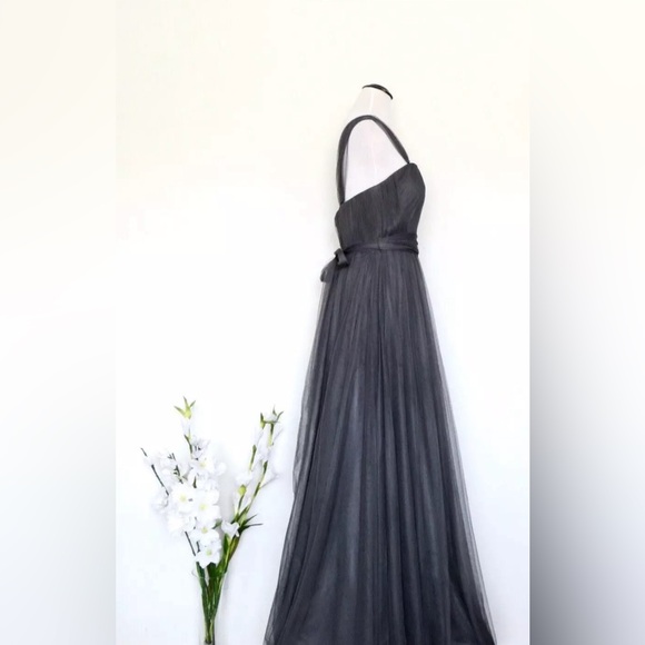 Revelry Rosalie Tulle Convertible Bridesmaid Dress Gray SZ 8 - Picture 11 of 13